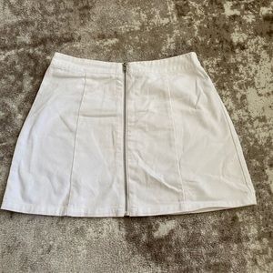 White Zip Up Skirt